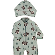 Fleeceoverall Racoon Grön