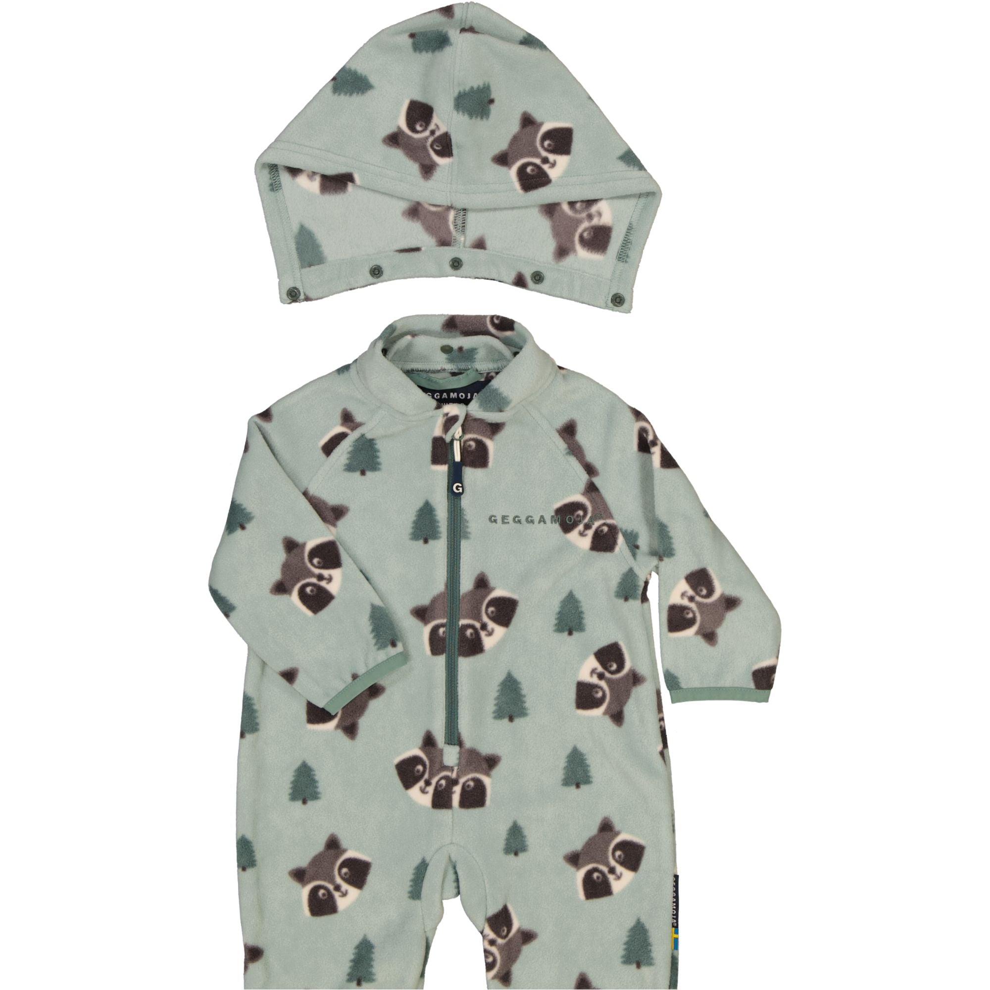 Fleeceoverall Racoon Grön