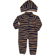 Fleeceoverall Zebra Blå/Brun
