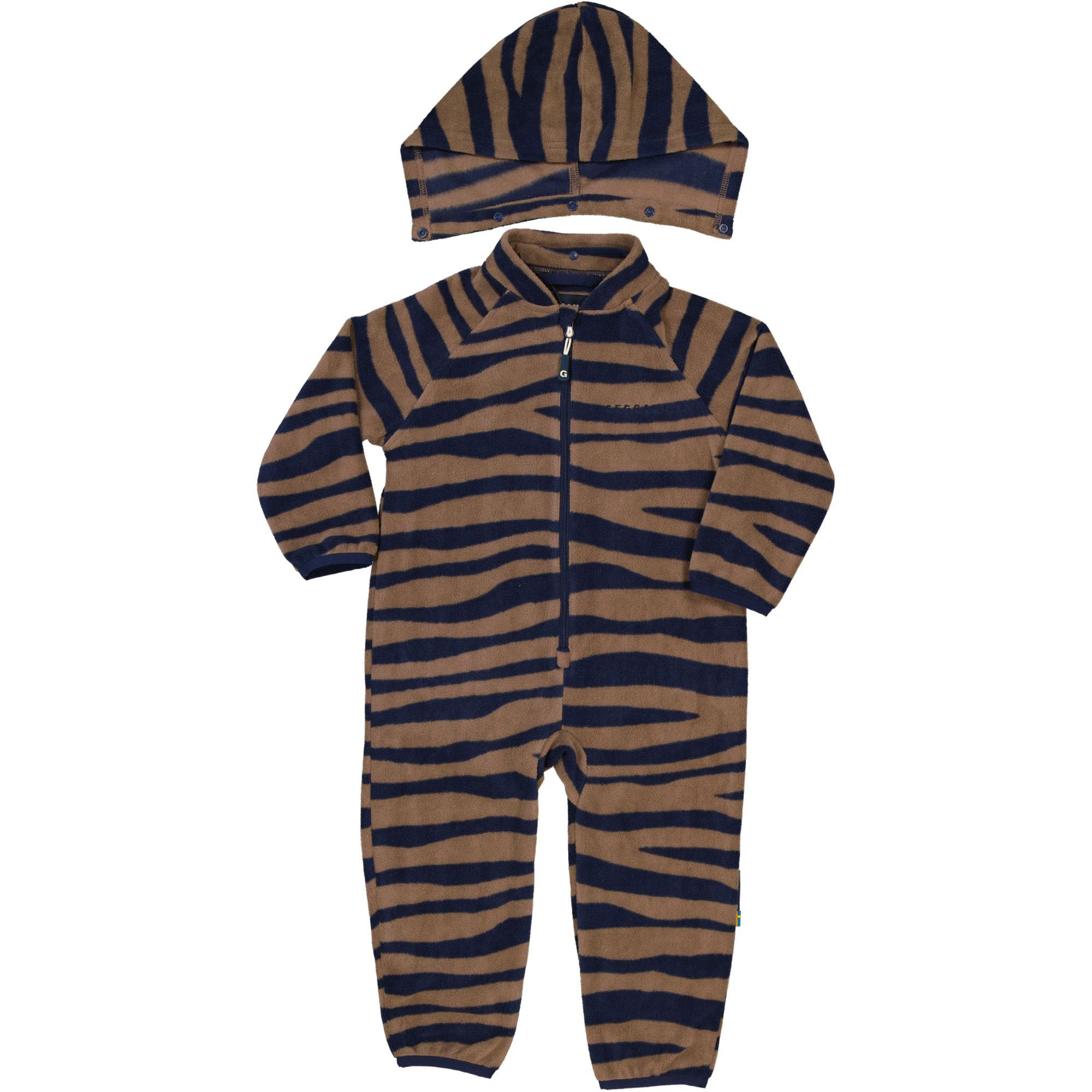 Fleeceoverall Zebra Blå/Brun