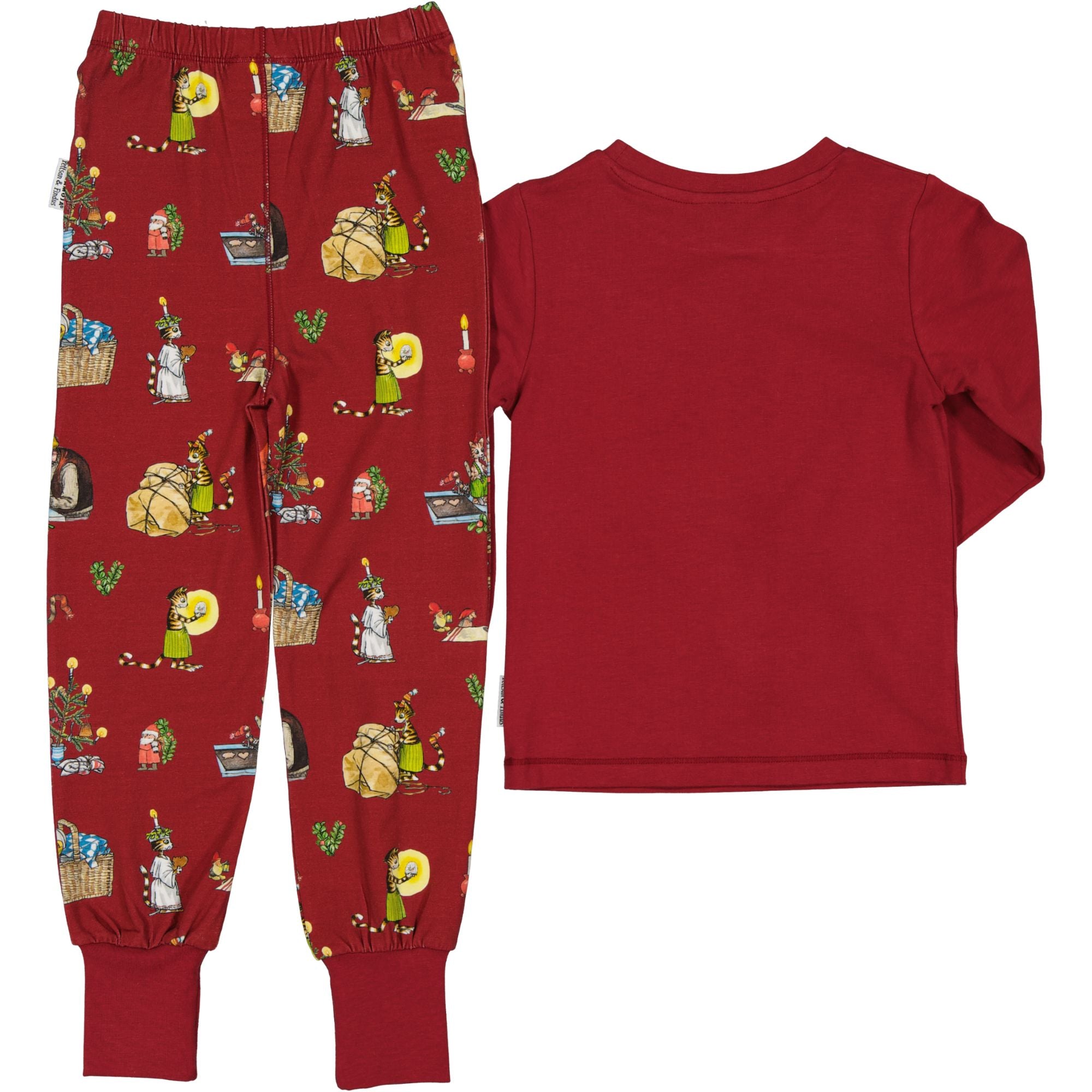 Pyjamas tvådelad Pettson och Findus Röd