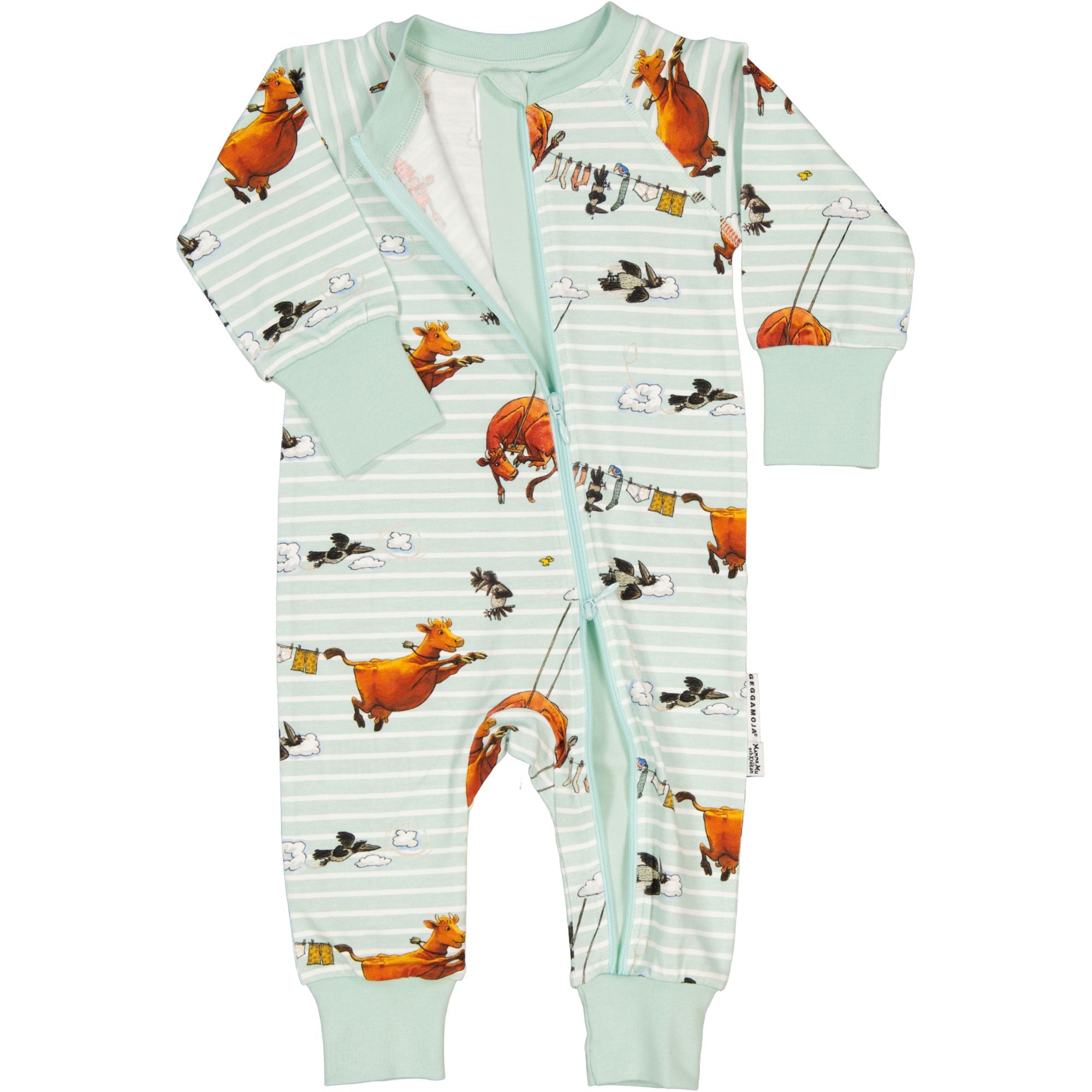 Pyjamas Mamma Mu och Kråkan Mint/Vit