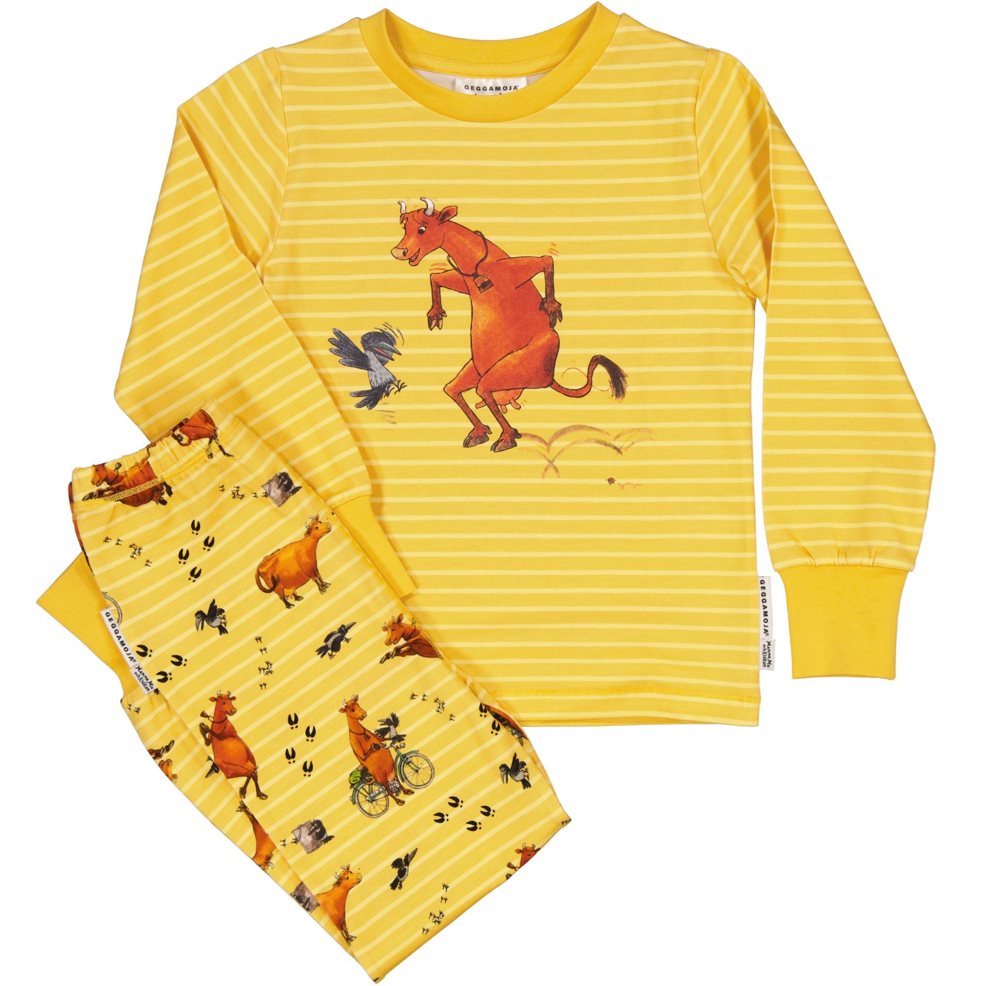 Tvådelad Pyjamas Mamma Mu och Kråkan Gul/Vit