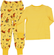 Tvådelad Pyjamas Mamma Mu och Kråkan Gul/Vit