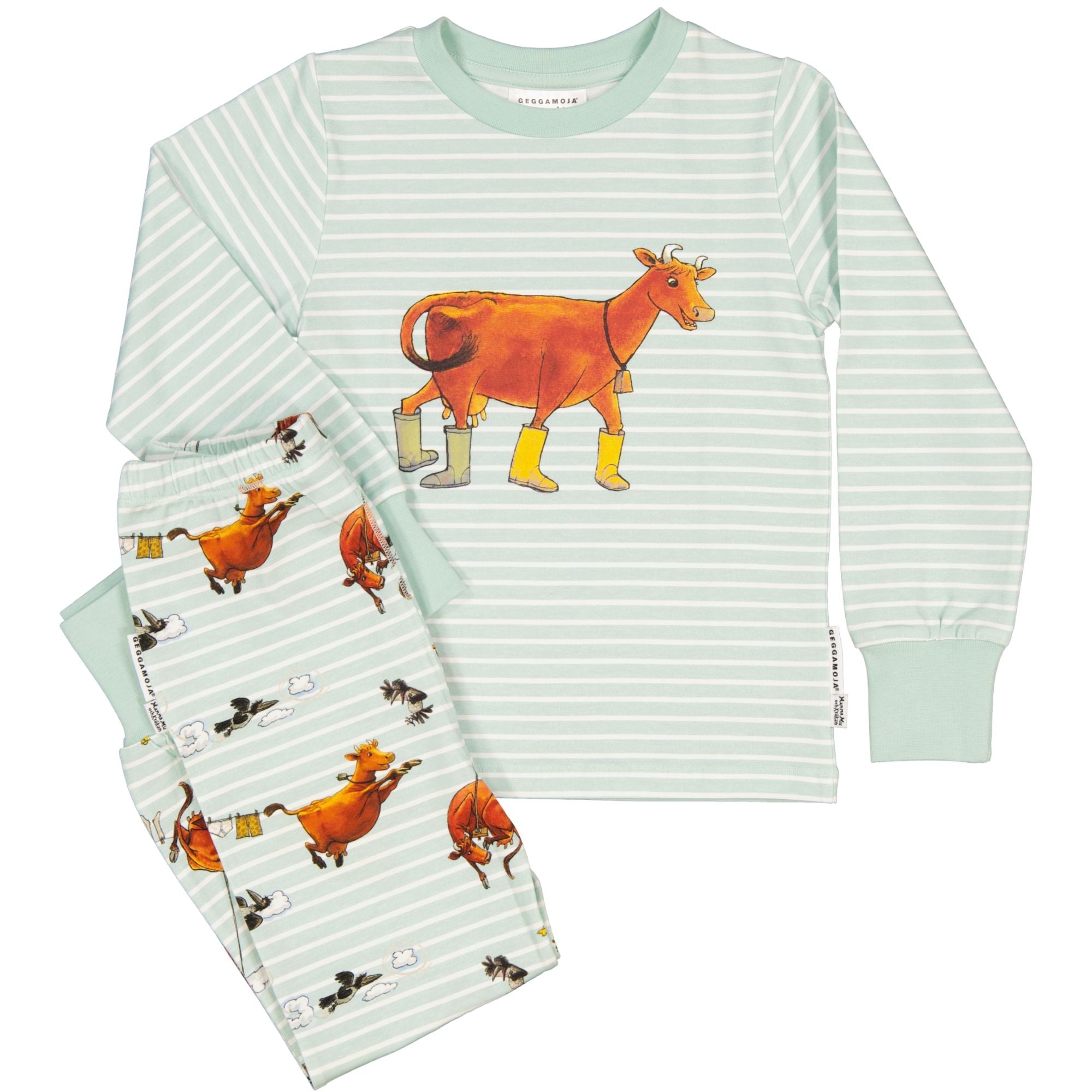 Tvådelad Pyjamas Mamma Mu och Kråkan Mint/Vit