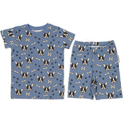 Pyjamas-set Bambu Bulldog Blå