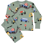 Pyjamas tvådelad Bambu Traktor Grön