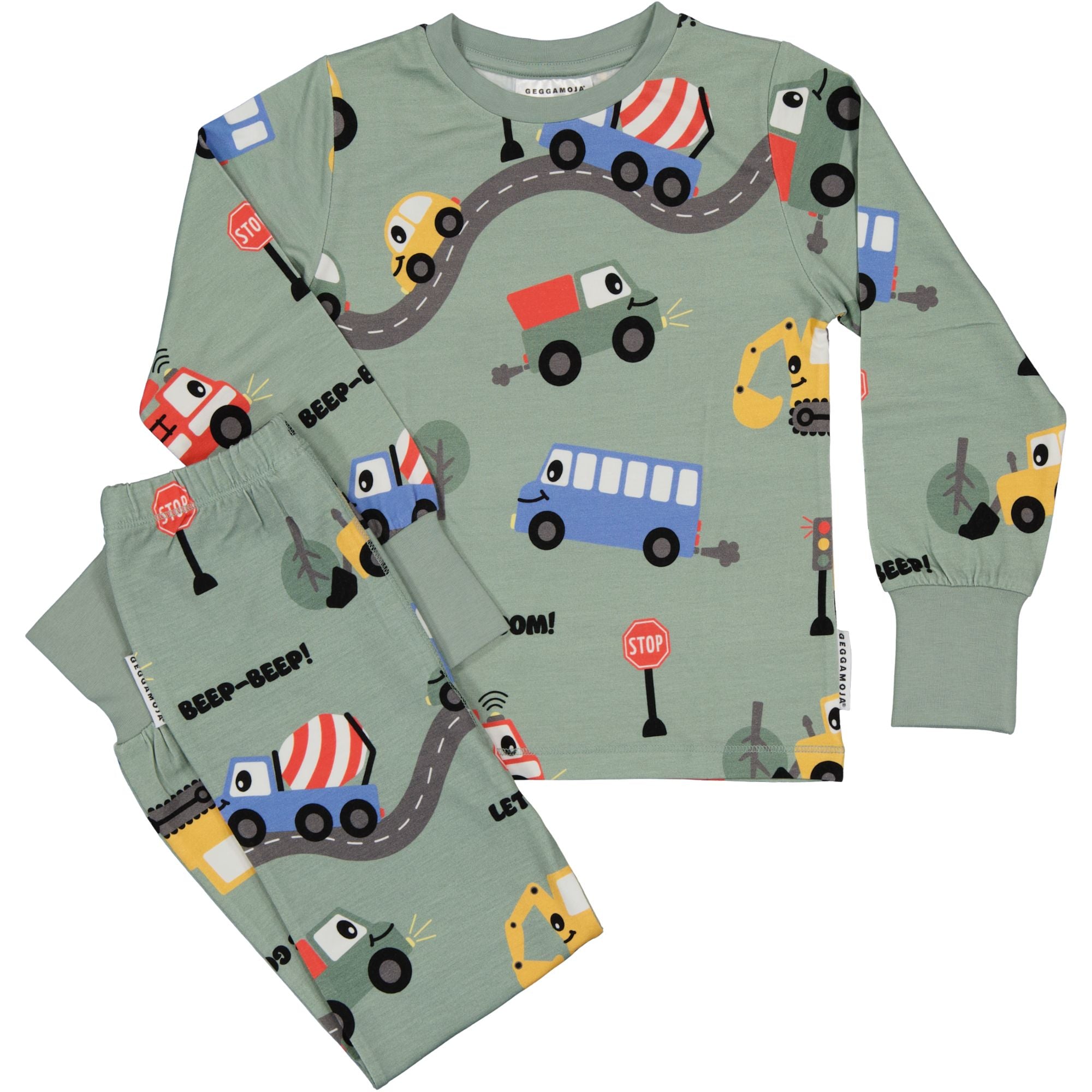 Pyjamas tvådelad Bambu Traktor Grön