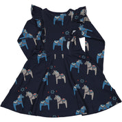 Wickelkleid Bambus Dalahäst Navy