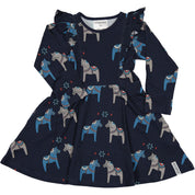 Wickelkleid Bambus Dalahäst Navy