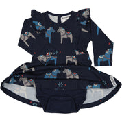 Wickelkleid Bambus Dalahäst Navy