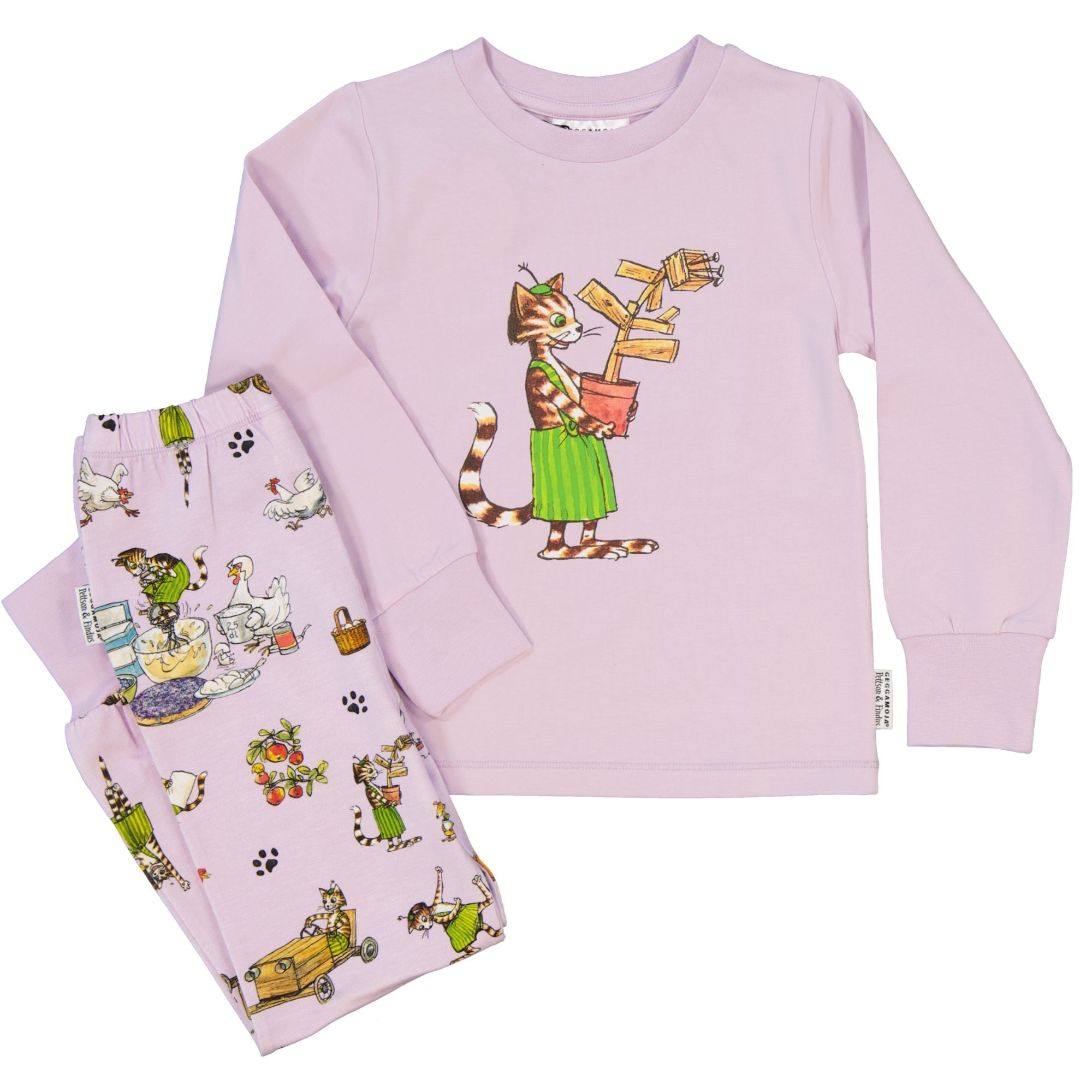 Tvådelad pyjamas Pettson och Findus Lila