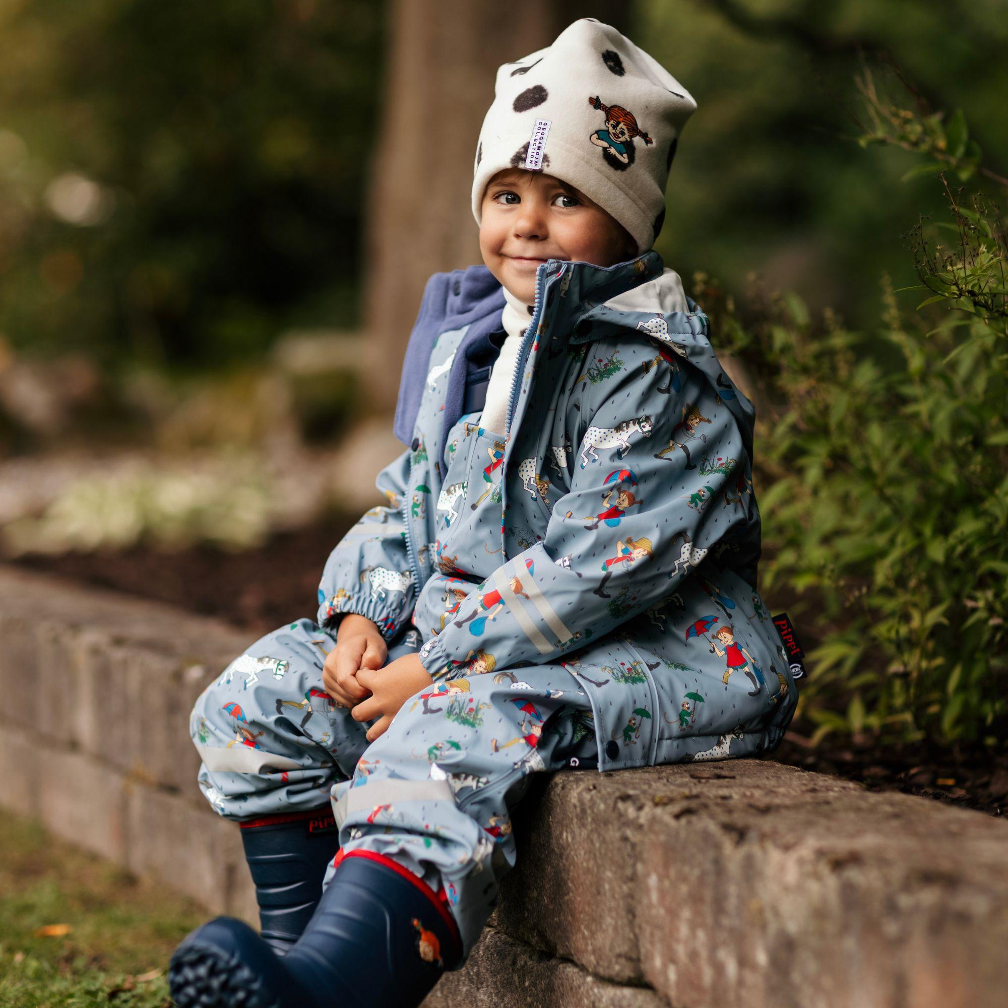 Fleece-lined rain set Pippi Longstocking Denim blue