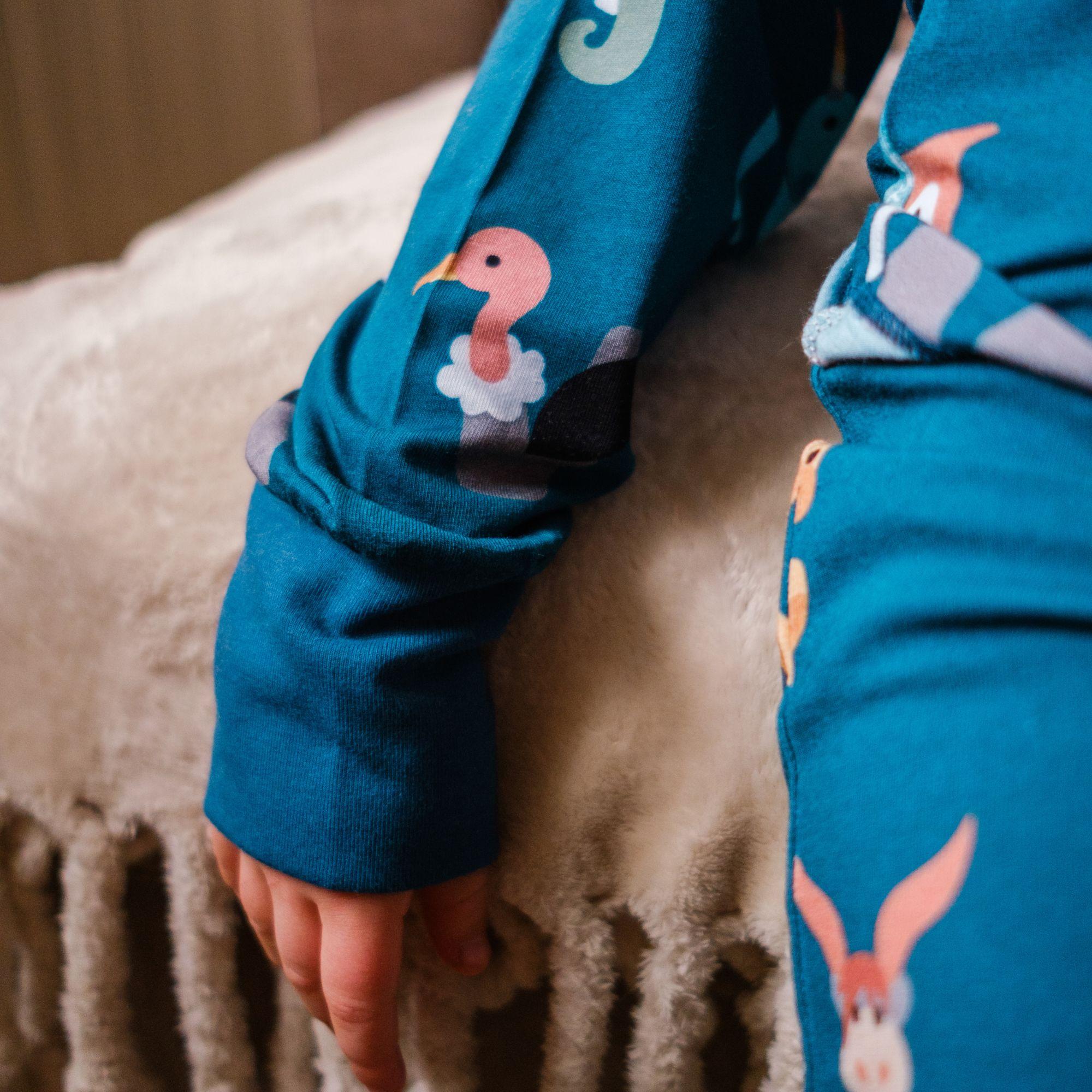 Zweiteiliger Pyjama Bambus Tierbuchstaben