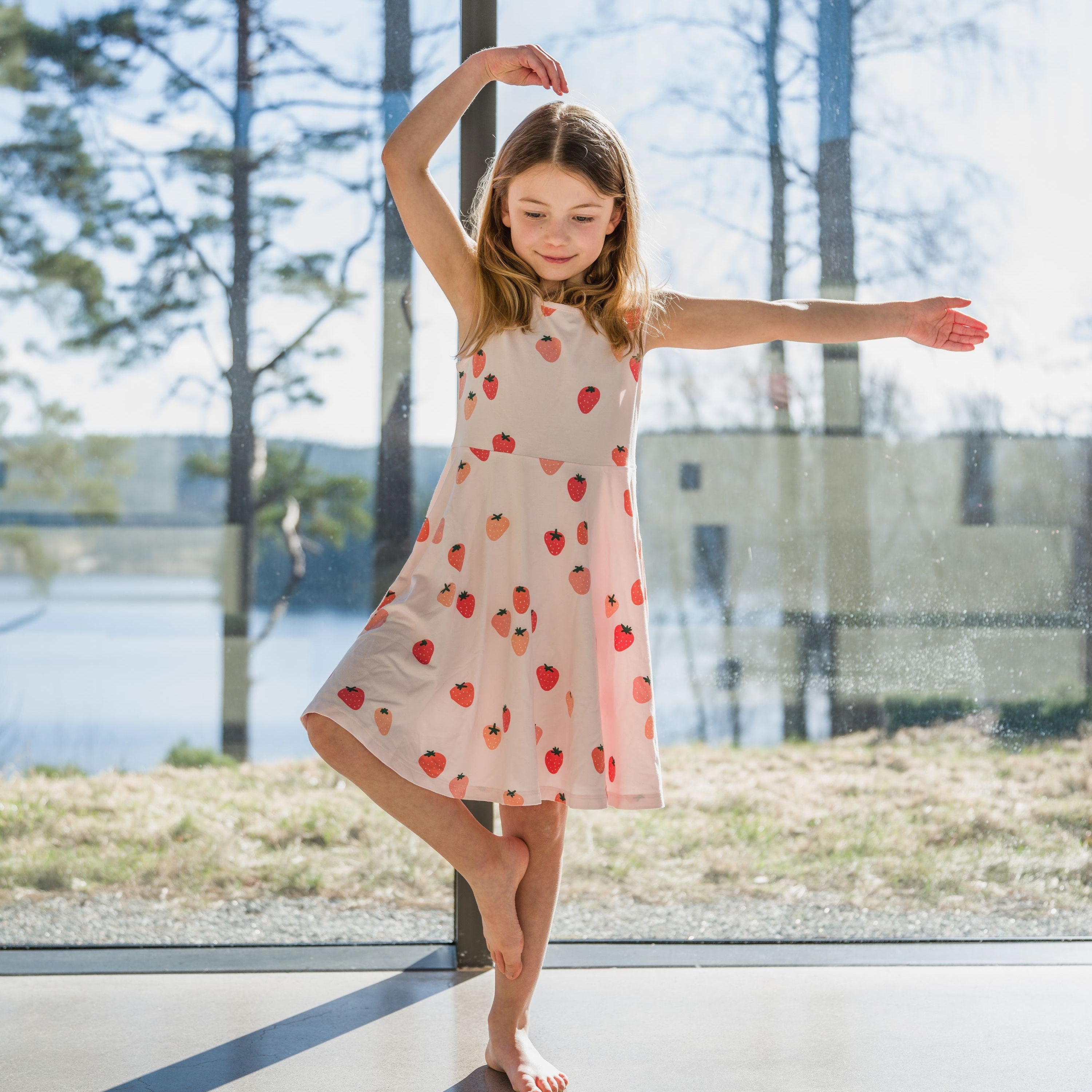 Kleid Bambus Erdbeere