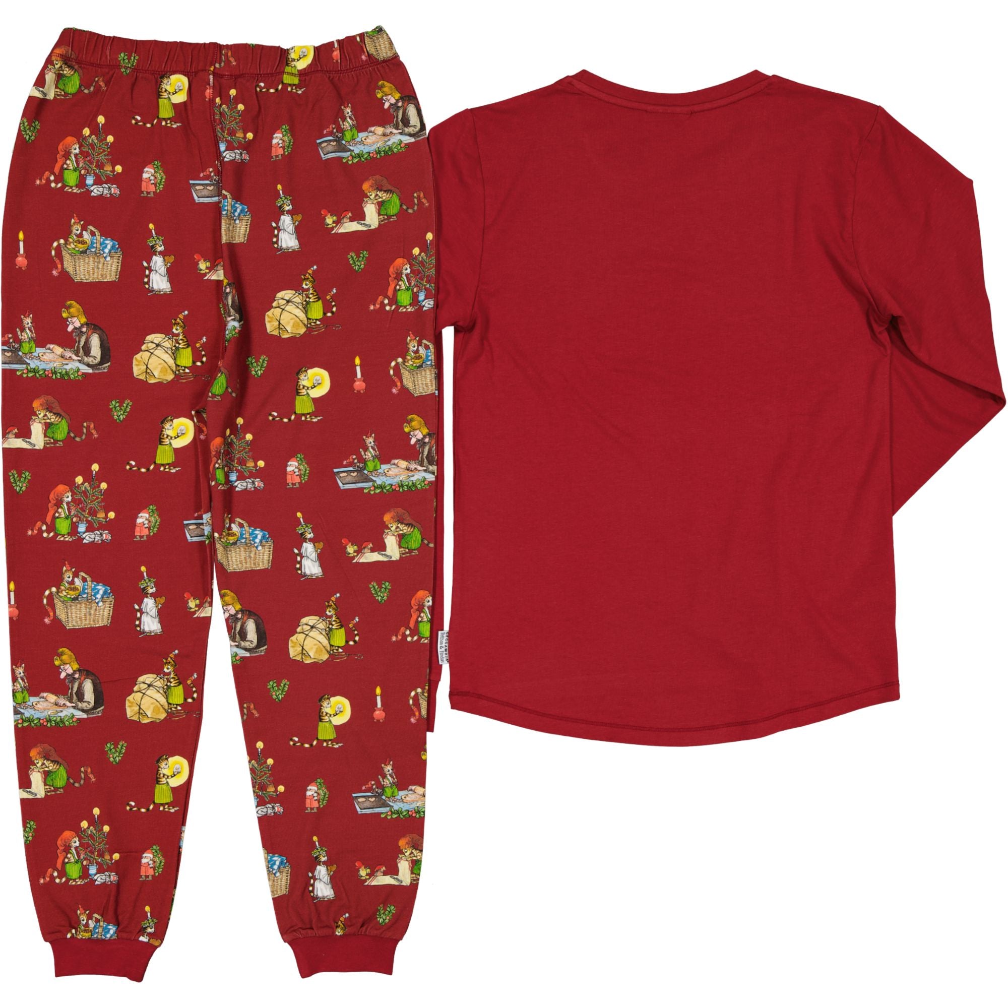 Vuxenpyjamas Pettson och Findus Röd
