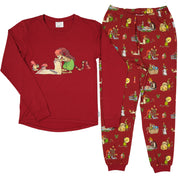 Vuxenpyjamas Pettson och Findus Röd