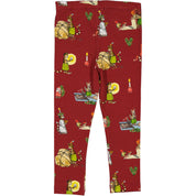 Leggings Pettson och Findus Röd - Julmotiv
