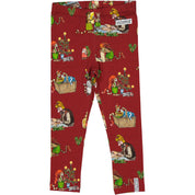 Leggings Pettson och Findus Röd - Julmotiv