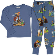 Pyjamas tvådelad Pettson och Findus Blå