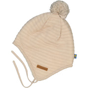 Strikket hjelmhette beige