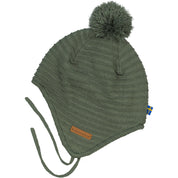 Strikket hjelmhette mosegrønn