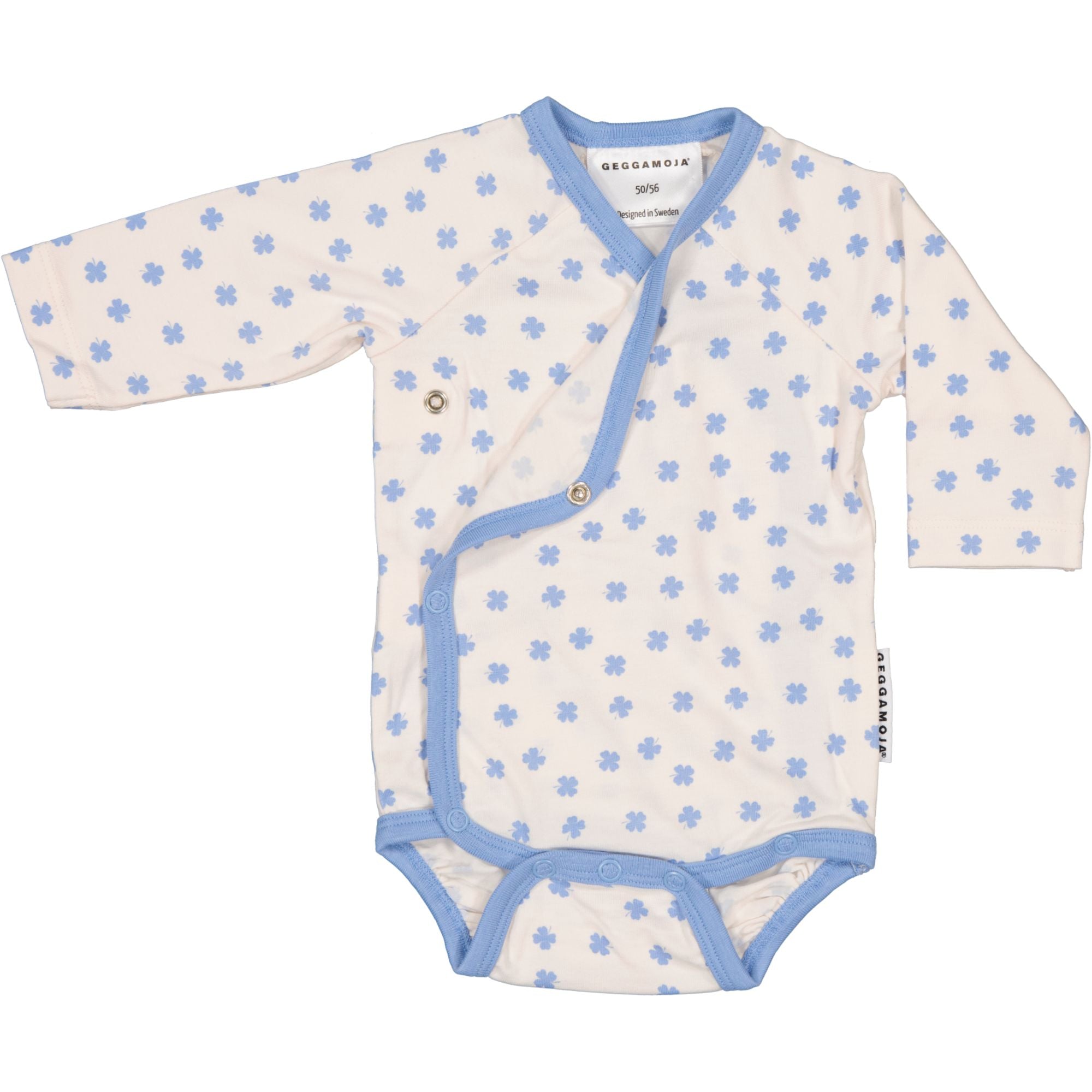 Wickelbody Bambus Blau Kleeblatt