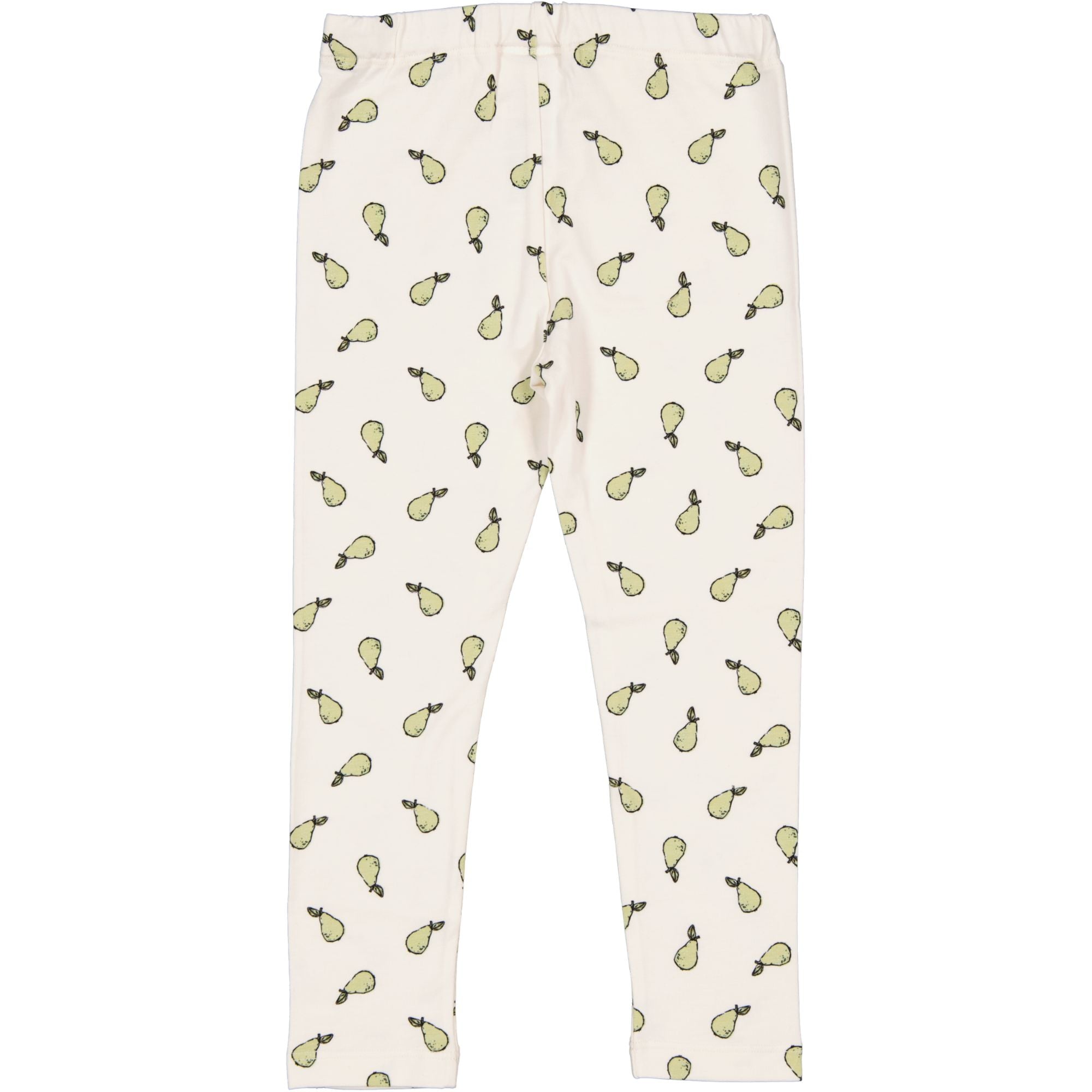 Beige leggings i bambu-trikå med päronmönster och justerbar midja från Geggamoja.