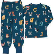 Pyjamas tvådelad Bambu Animal Letters