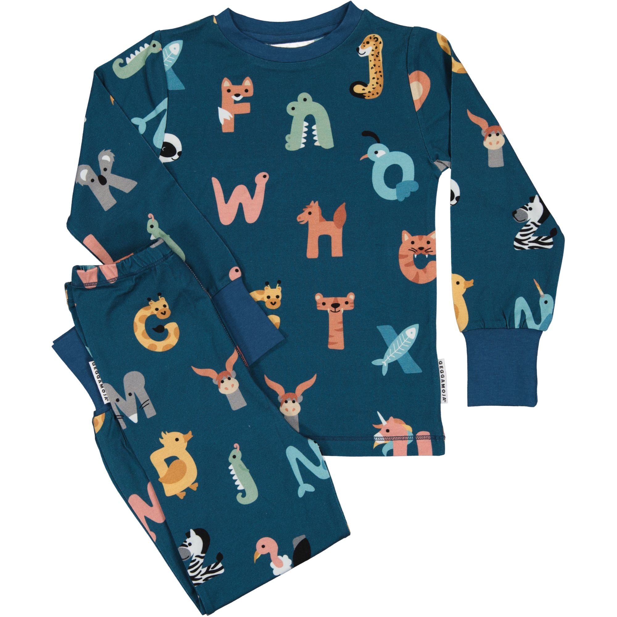 Pyjamas tvådelad Bambu Animal Letters