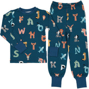 Pyjamas tvådelad Bambu Animal Letters