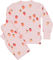 To-delt pysjamas i bambus Jordbær