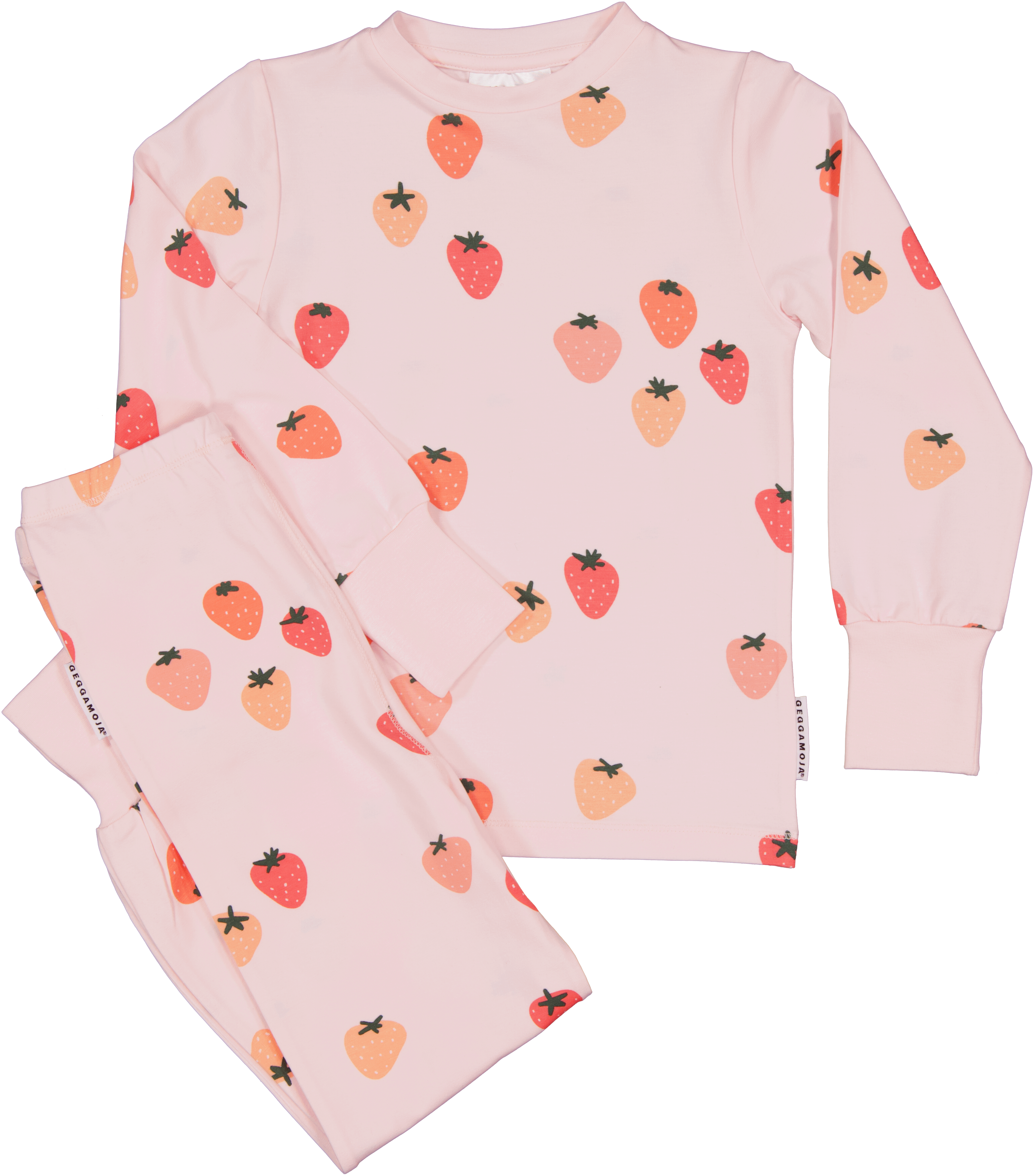 To-delt pysjamas i bambus Jordbær