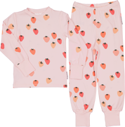 To-delt pysjamas i bambus Jordbær