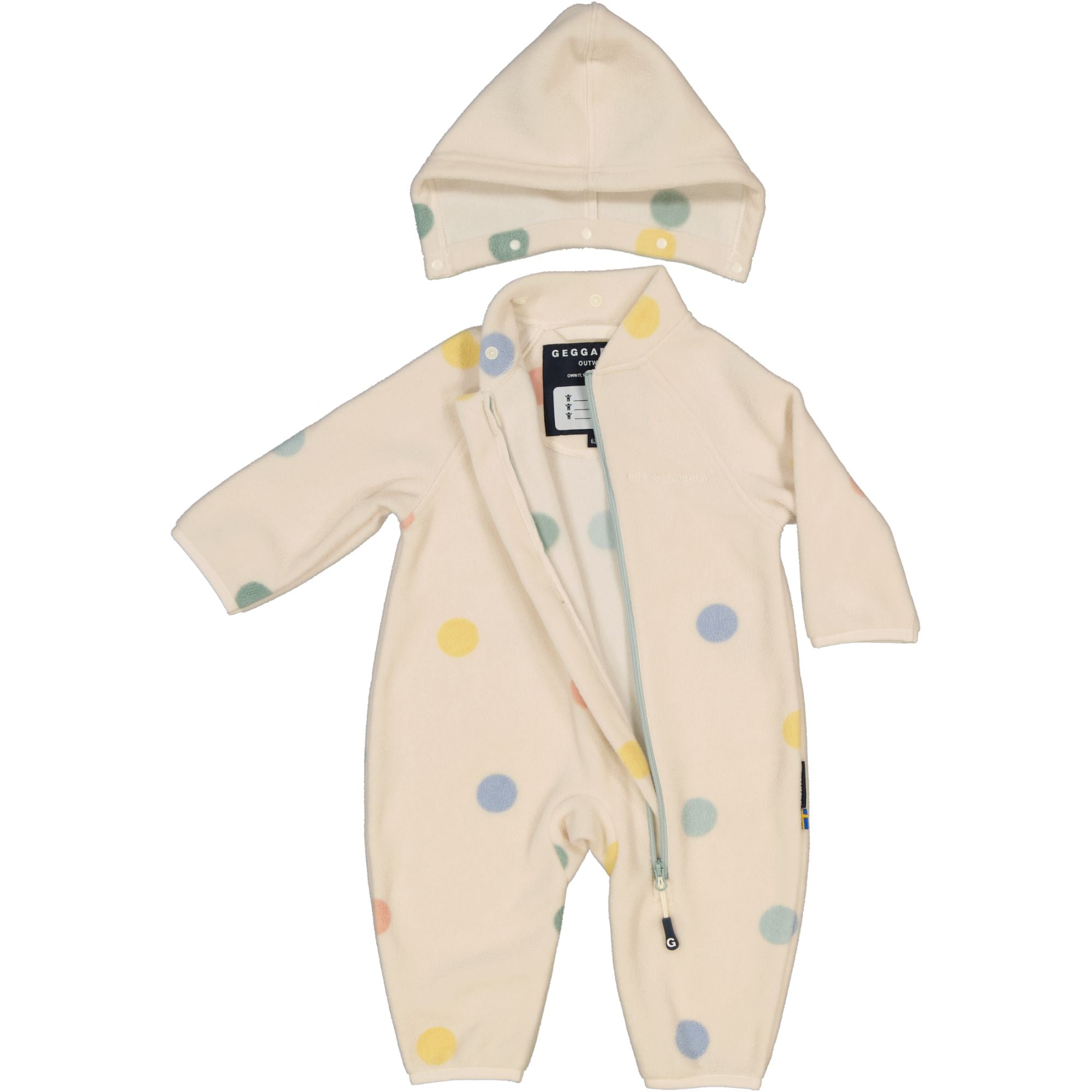 Fleeceoverall Dots Beige