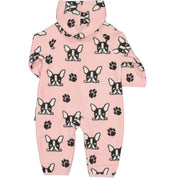 Fleeceoverall Pink Bulldog