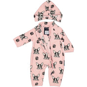 Fleeceoverall Pink Bulldog