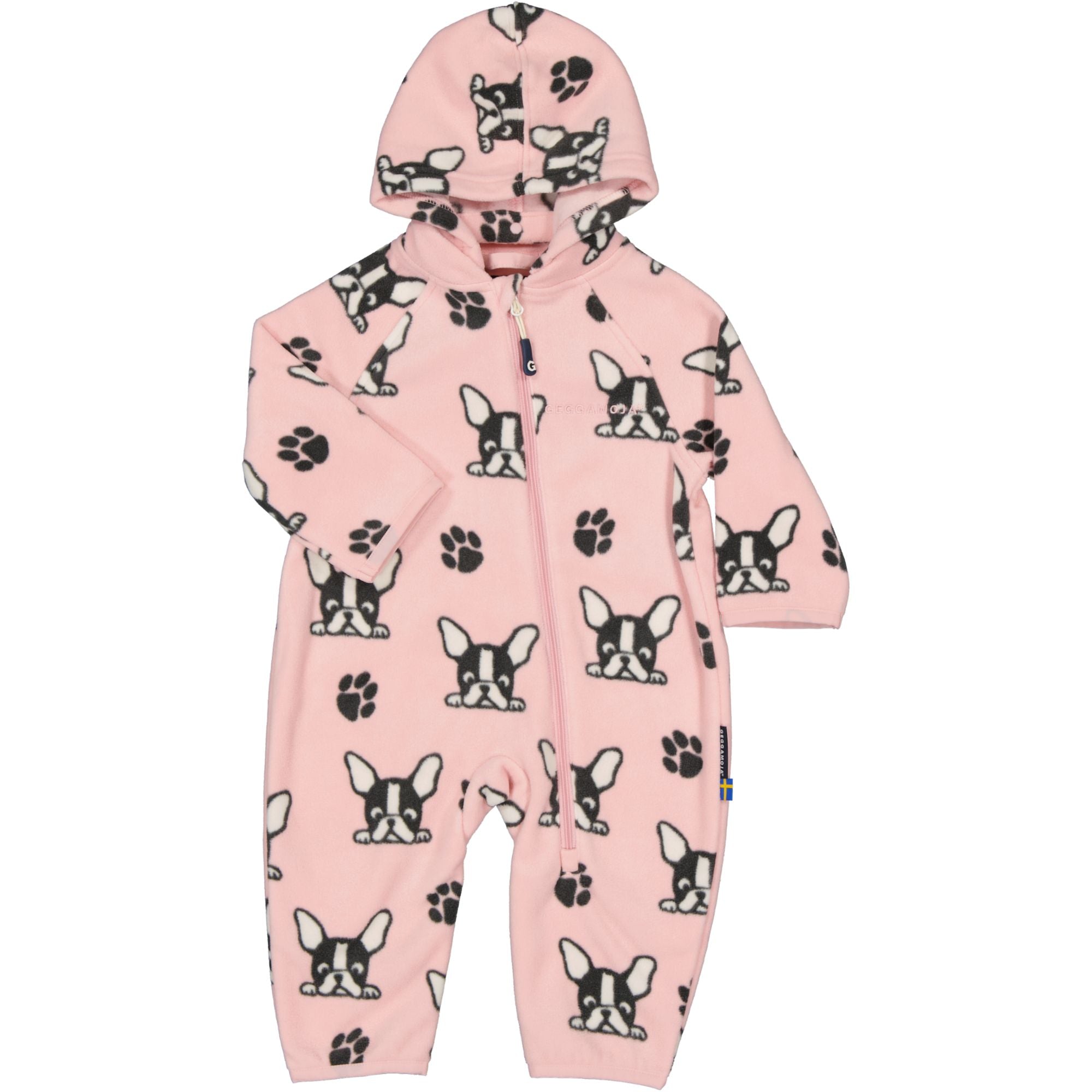 Fleeceoverall Pink Bulldog