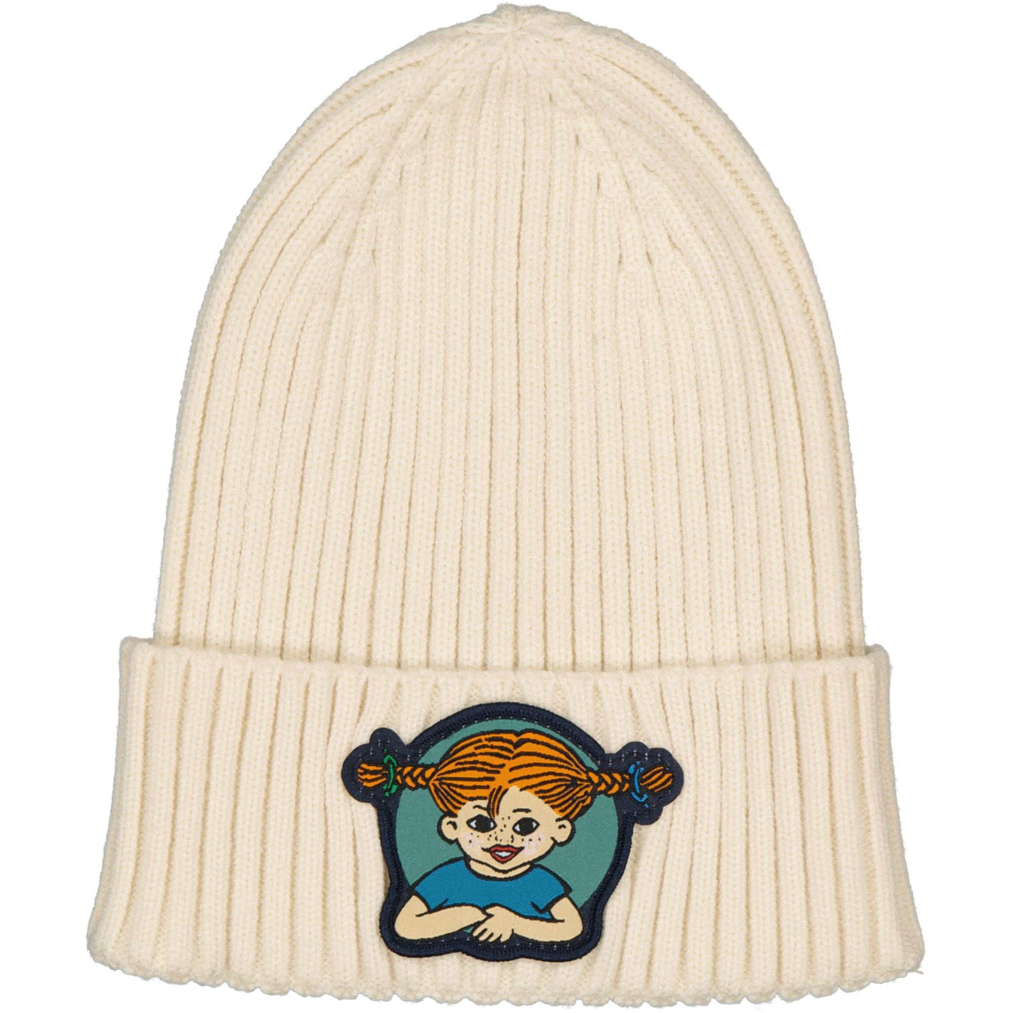Stickad Mössa Pippi Långstrump Beige