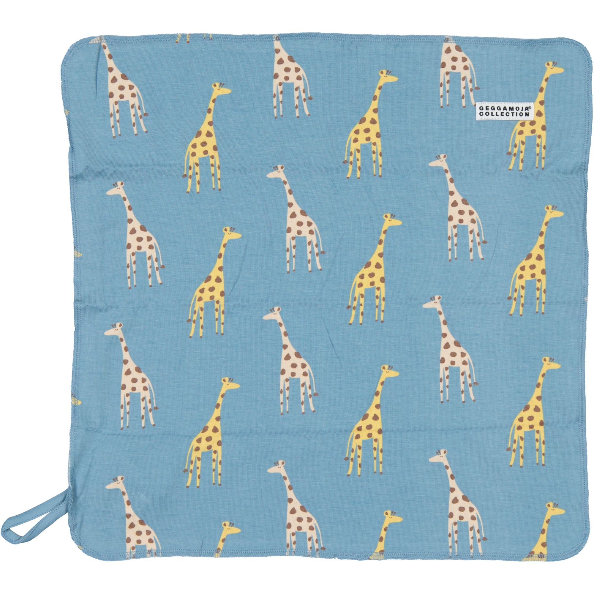 Snuttefilt Bambu Blue Giraffe