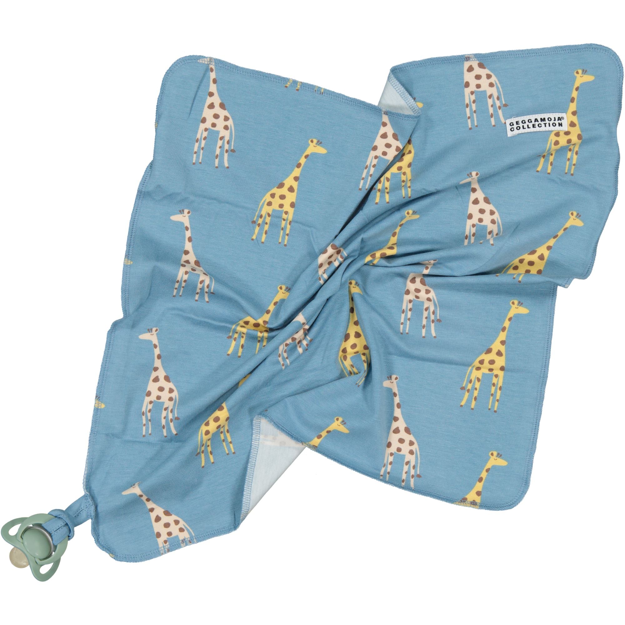 Snuttefilt Bambu Blue Giraffe