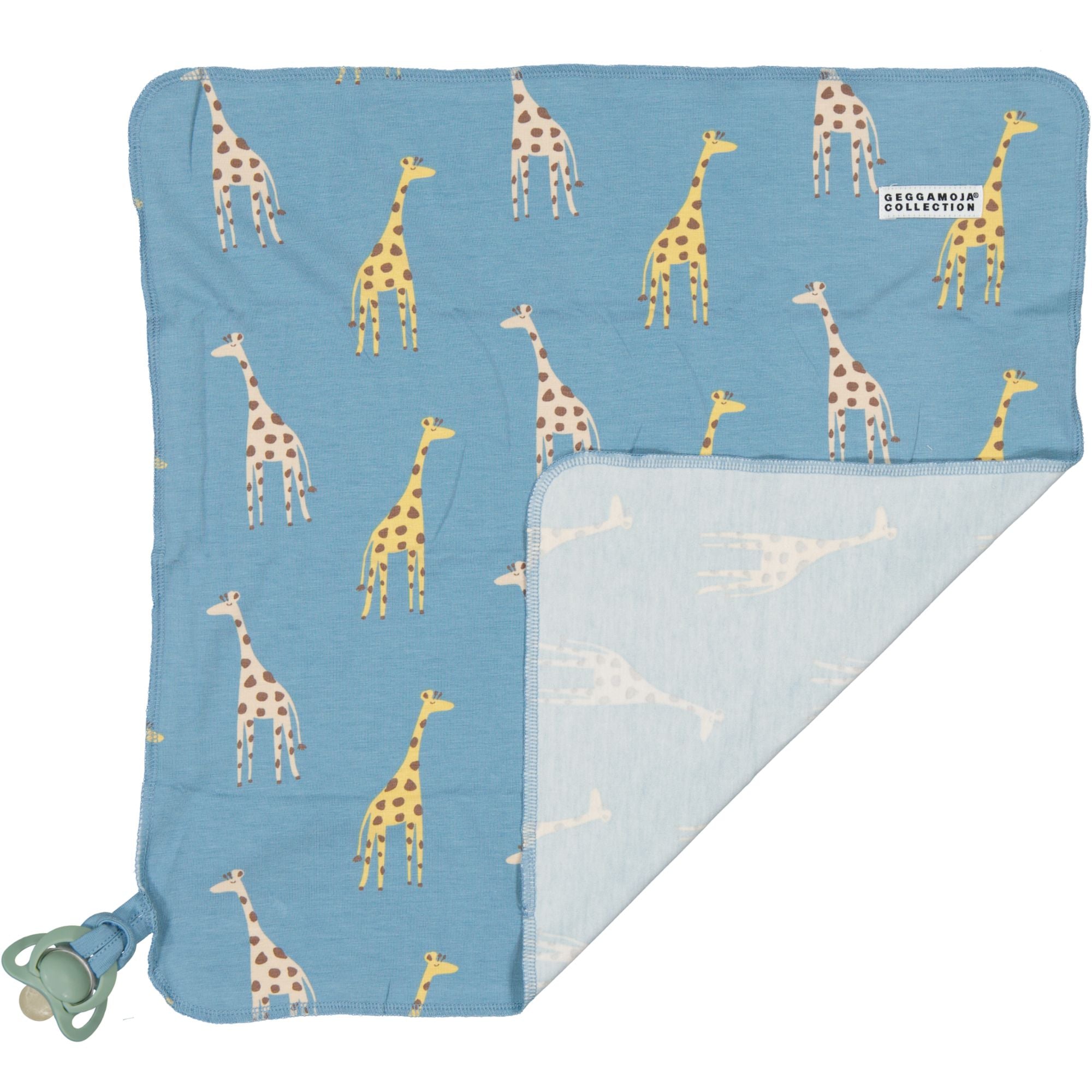 Snuttefilt Bambu Blue Giraffe