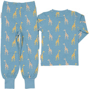 Pyjamas Tvådelad Bambu Blue Giraffe