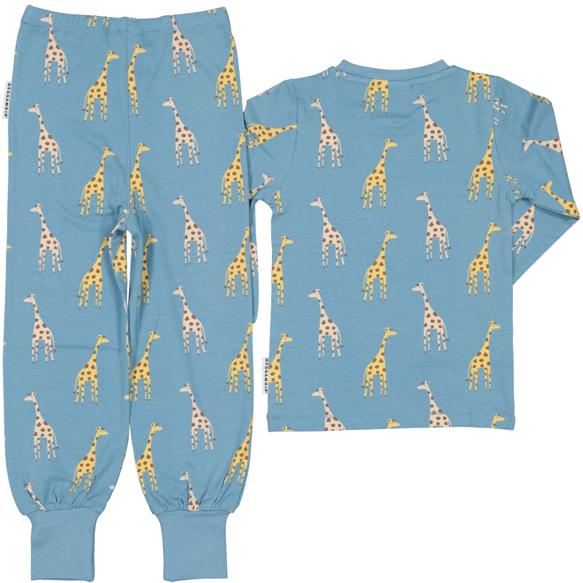 Pyjamas Tvådelad Bambu Blue Giraffe