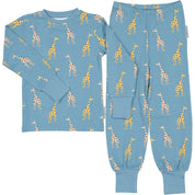 Pyjamas Tvådelad Bambu Blue Giraffe