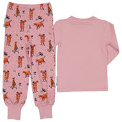 Rosa zweiteiliger Mama mu und Krähe-Pyjama aus weicher Bio-Baumwolle, Rückansicht von Geggamoja.