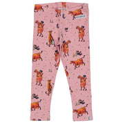 Pink leggings in soft organic cotton with a Mamma Mu och Kråkan pattern from Geggamoja.