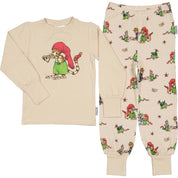 Zweiteiliger Weihnachtsschlafanzug Pettersson und Findus Beige