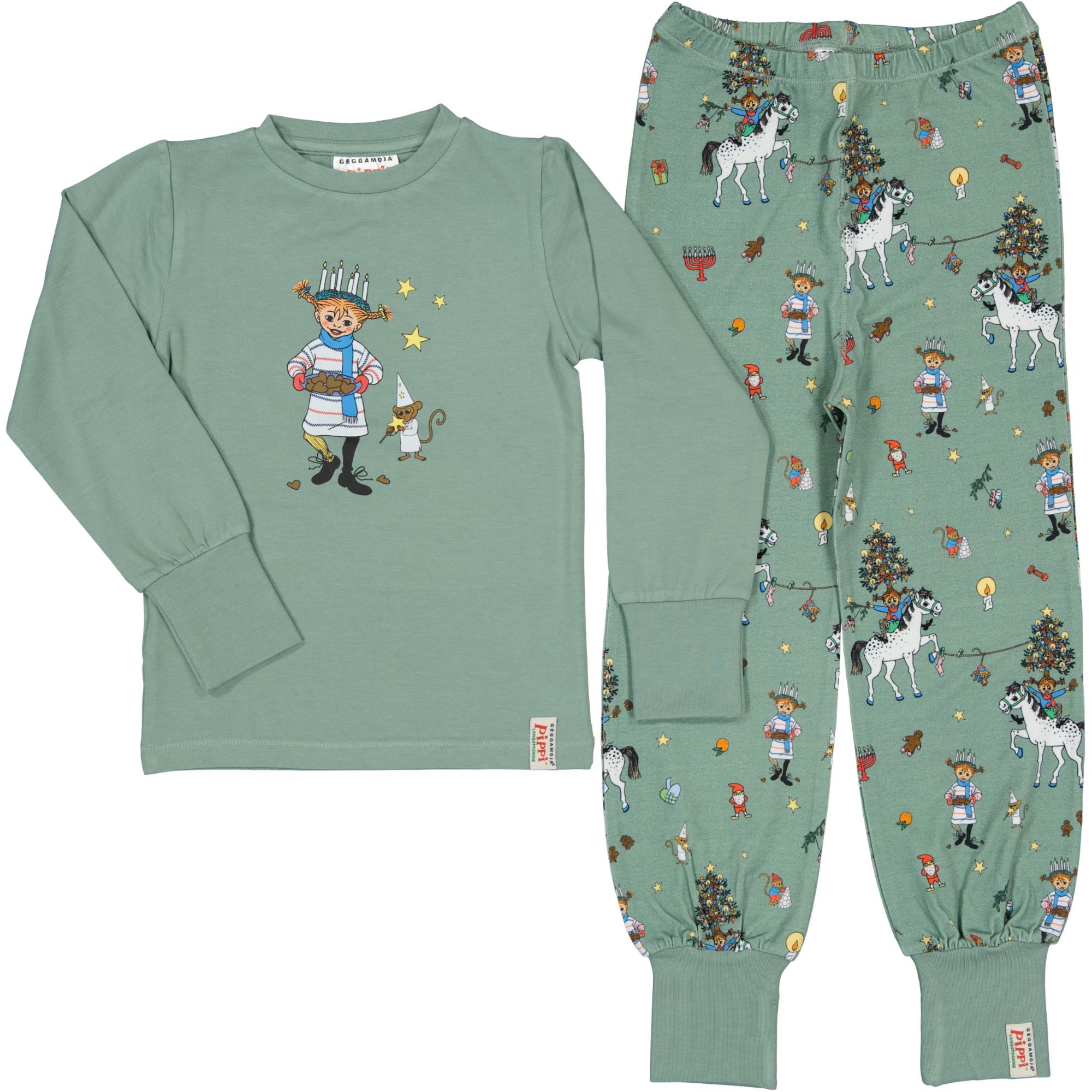 Pyjamas Tvådelad Pippi Långstrump Grön