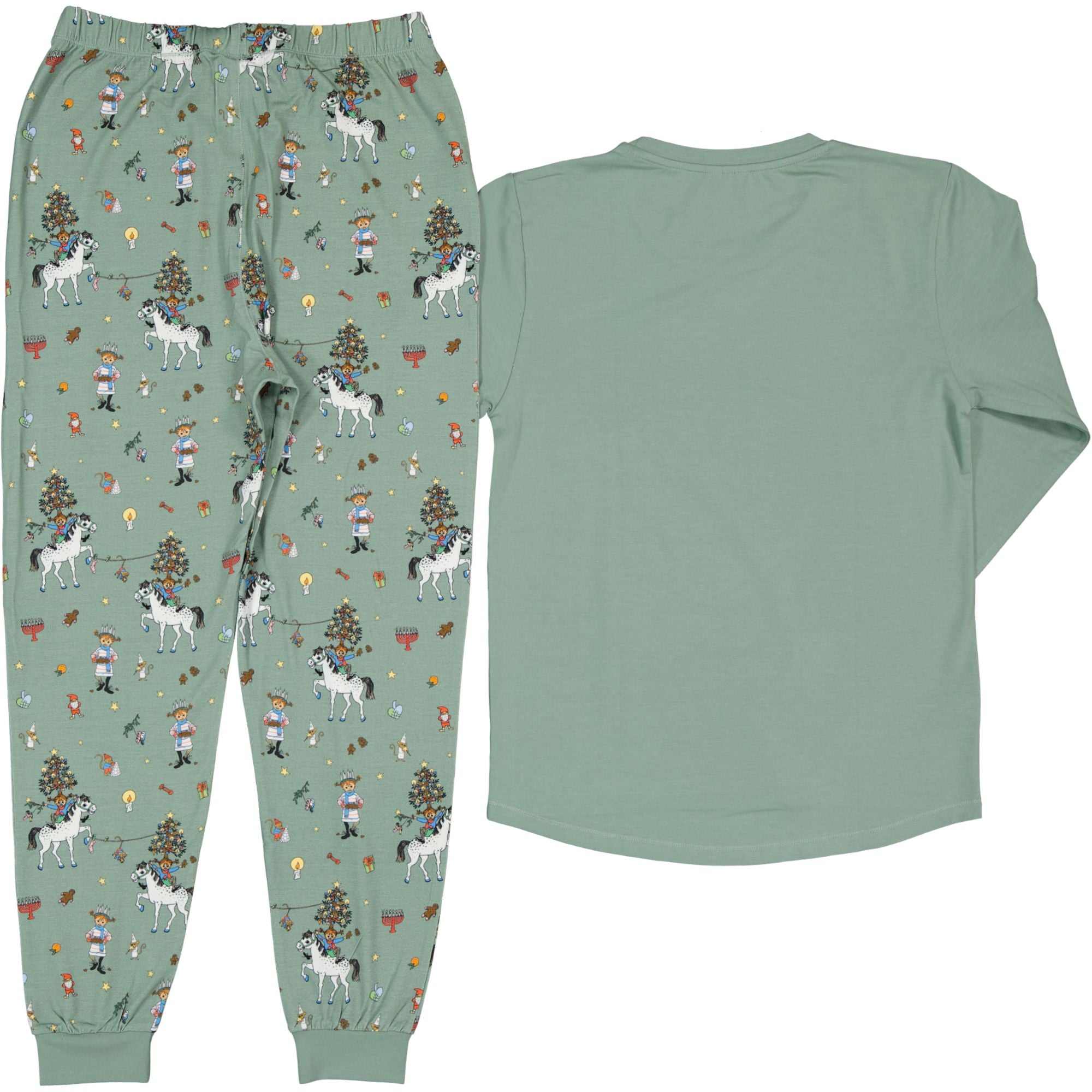 Pyjamas Vuxen Pippi Långstrump Grön